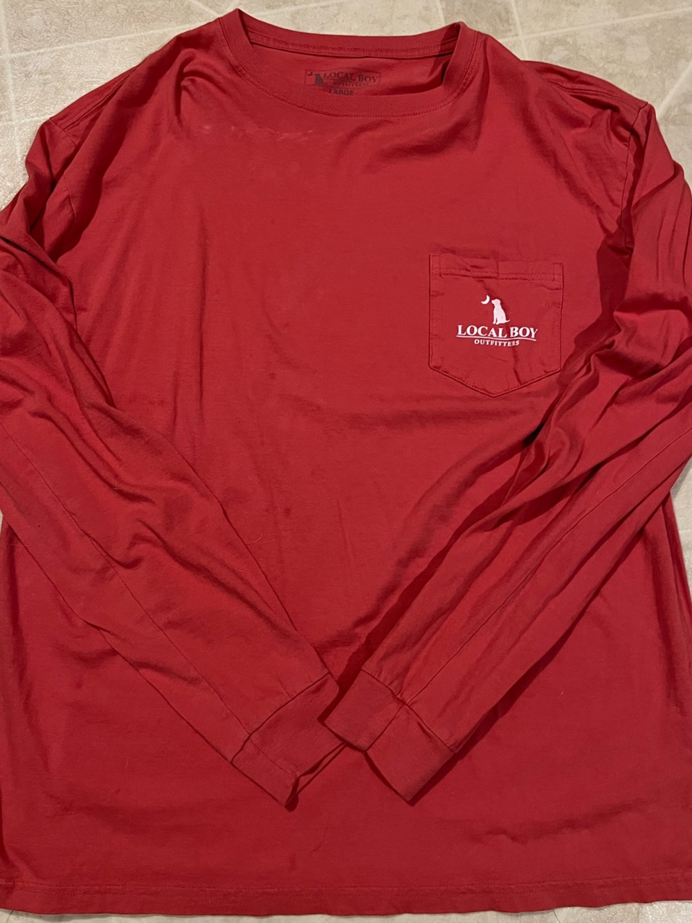 Local Boy Outfitters Women's Long Sleeve Pocket Tee - Red